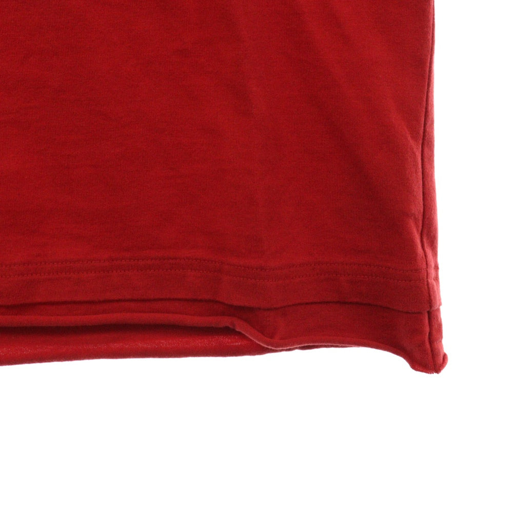 Y's(ワイズ) ヘンリーネック レイヤードデザイン 半袖Tシャツ カットソー レッド MM-T75-961