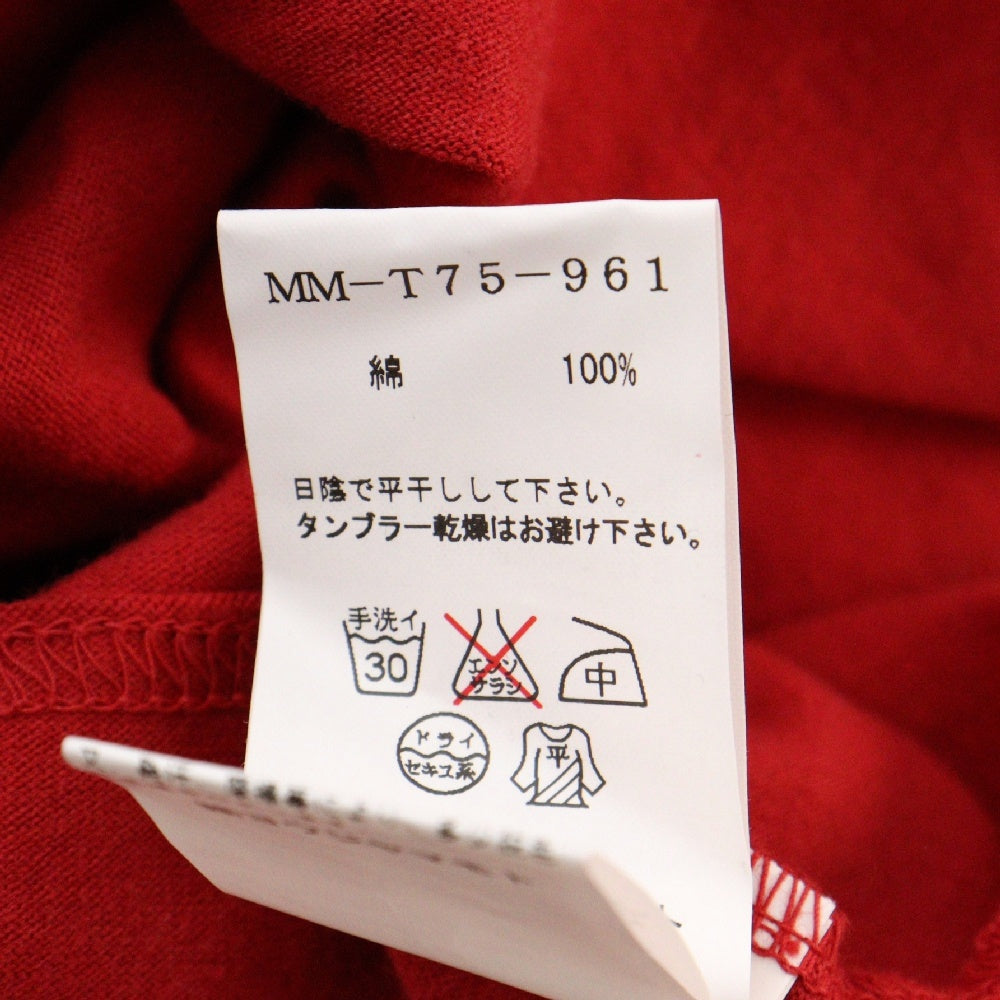 Y's(ワイズ) ヘンリーネック レイヤードデザイン 半袖Tシャツ カットソー レッド MM-T75-961