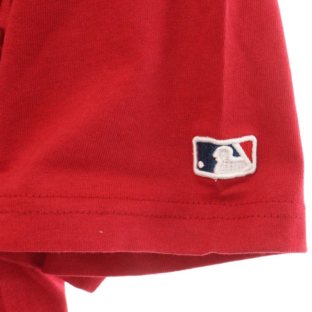 WIND AND SEA(ウィンダンシー) ×MLB LOGO TEE ANGELS エムエルビー ロサンゼルスエンゼルス フロントロゴ クルーネック 半袖Tシャツ カットソー レッド WDS-C-MLB5-24-Q1-08