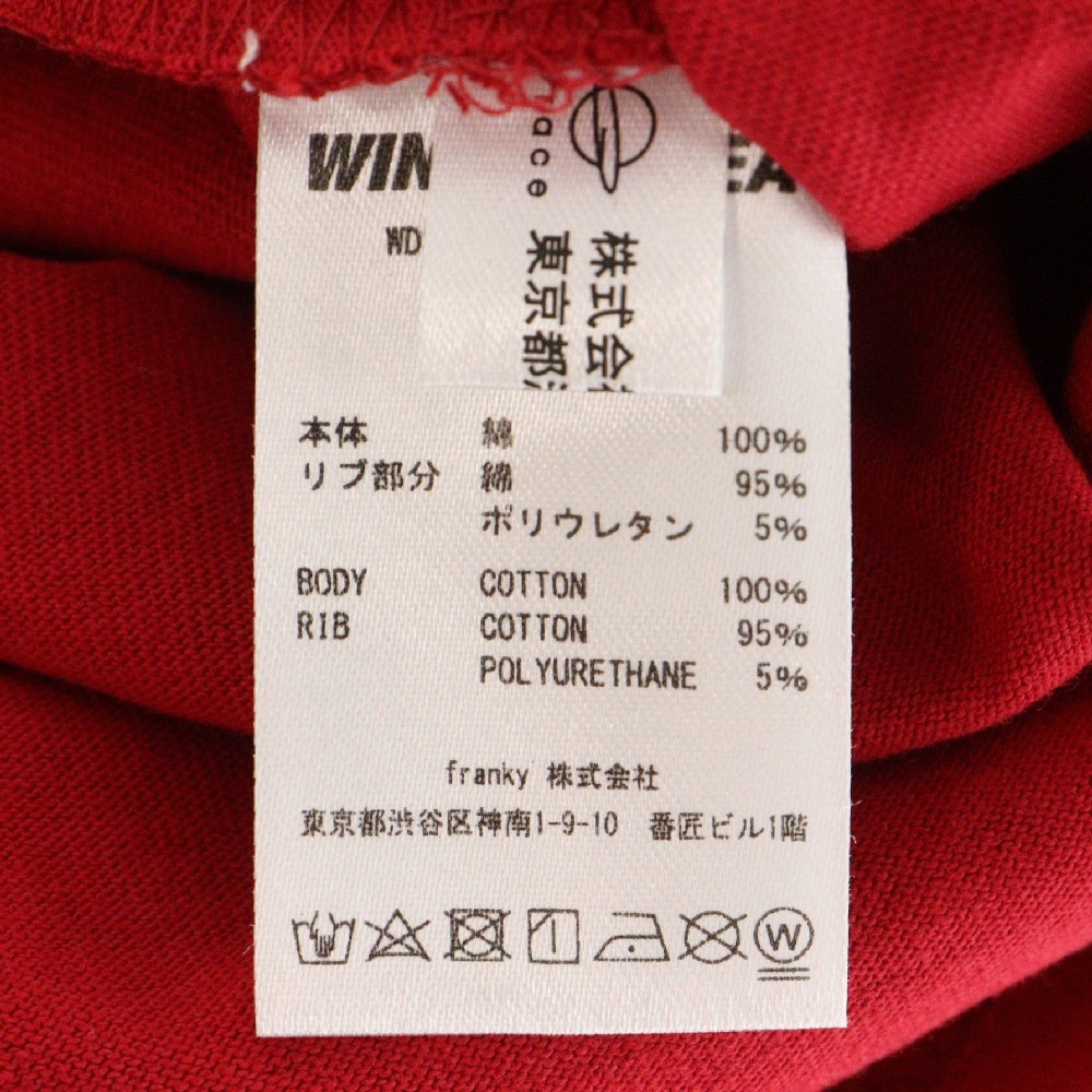 WIND AND SEA(ウィンダンシー) ×MLB LOGO TEE ANGELS エムエルビー ロサンゼルスエンゼルス フロントロゴ クルーネック 半袖Tシャツ カットソー レッド WDS-C-MLB5-24-Q1-08