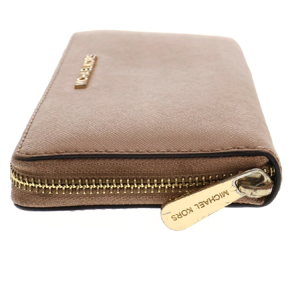 MICHAEL KORS(マイケルコース) ロゴプレート ラウンドジップ レザーロングウォレット 長財布 ピンク 35H3GTV23L