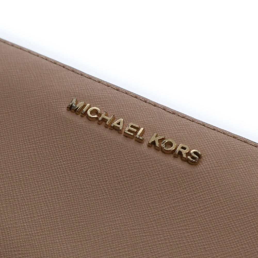 MICHAEL KORS(マイケルコース) ロゴプレート ラウンドジップ レザーロングウォレット 長財布 ピンク 35H3GTV23L