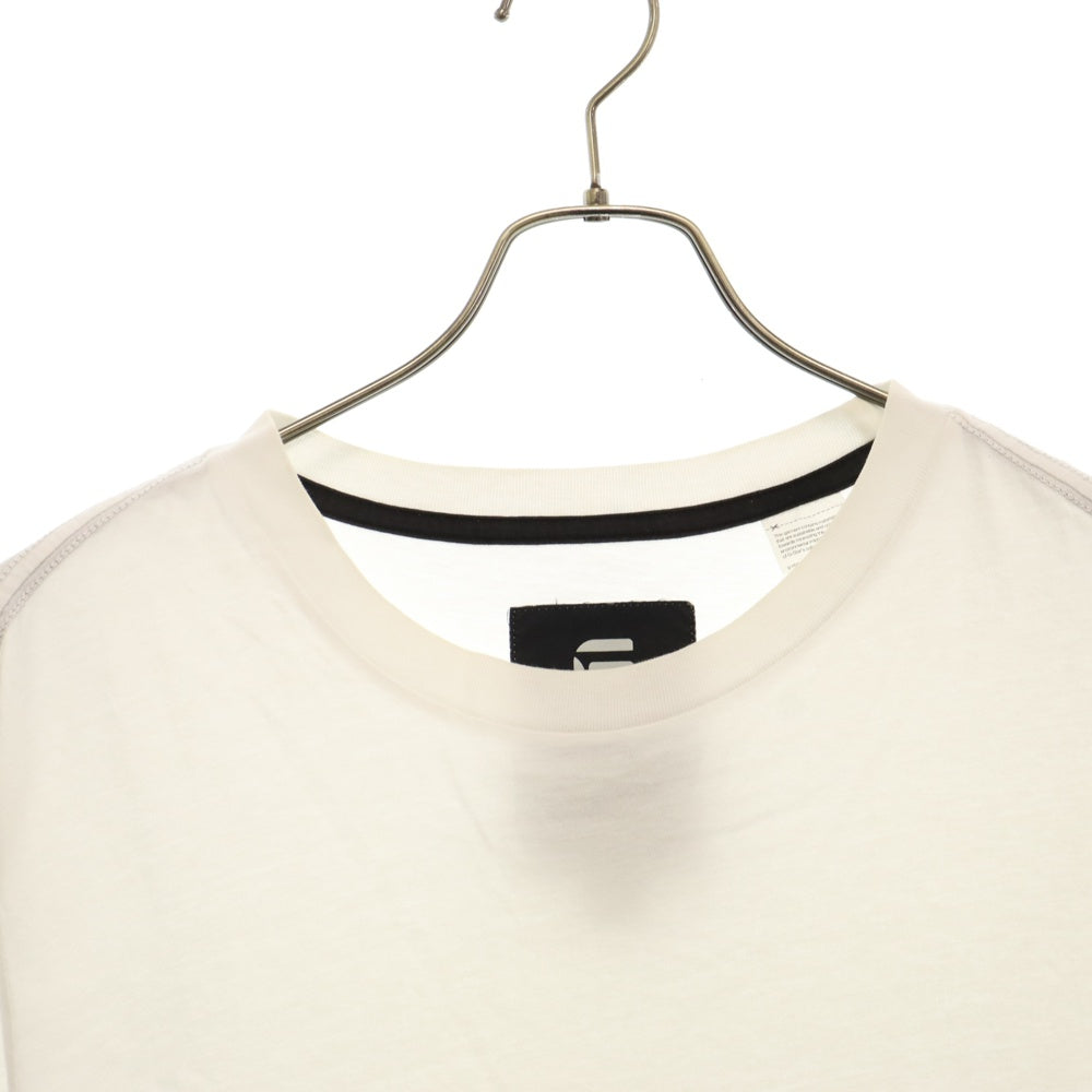 G-STAR RAW(ジースターロウ) STONUM LONG R T S/S 裾プリント 半袖Tシャツ ホワイト
