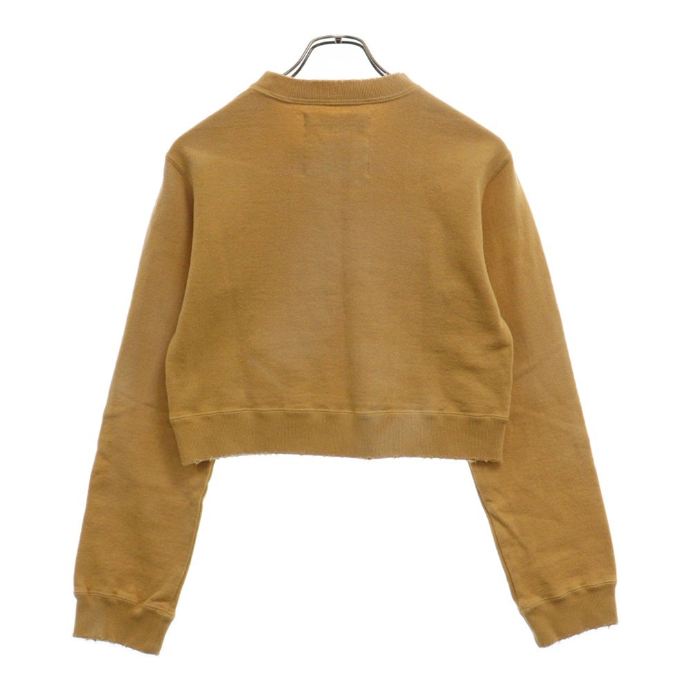 DAIRIKU(ダイリク) 23SS RUNAWAY ロゴ刺繍 クルーネック ショート丈 スウェットトレーナー レディース イエロー