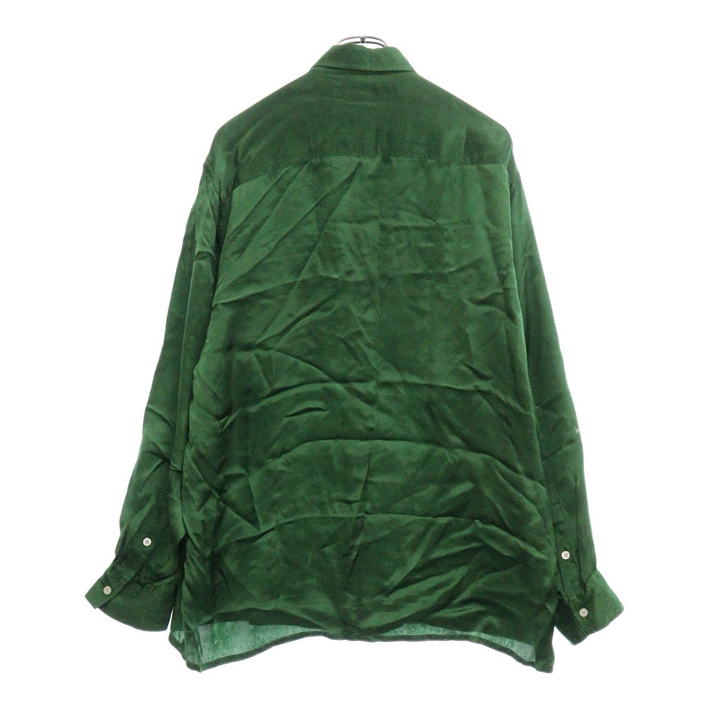 DAIRIKU(ダイリク) 21AW Satin Shirt with Money Clip レーヨン 長袖シャツ グリーン