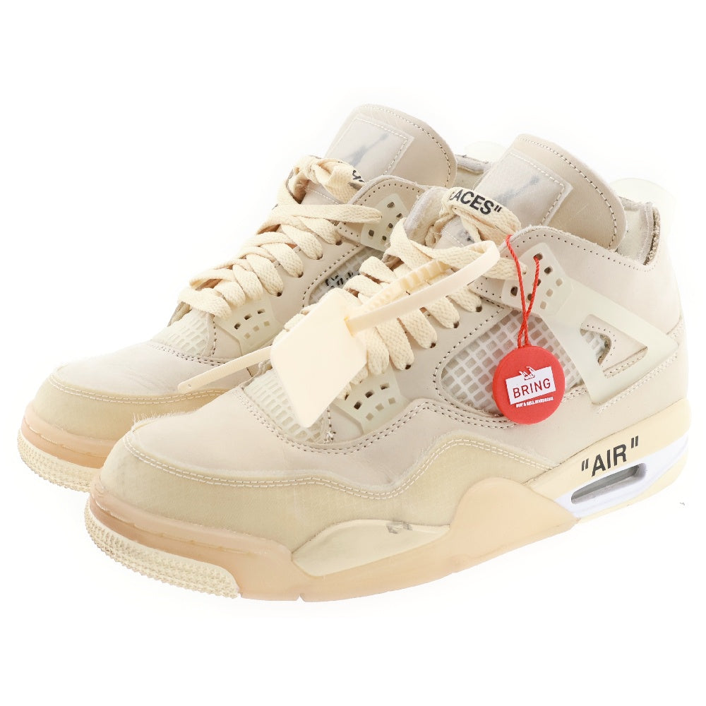 NIKE(ナイキ) ×OFF-WHITE WMNS AIR JORDAN 4 SP SAIL オフホワイト ウィメンズ エアジョーダン4 SP スニーカー セイル アイボリー US8/25.0cm CV9388-100