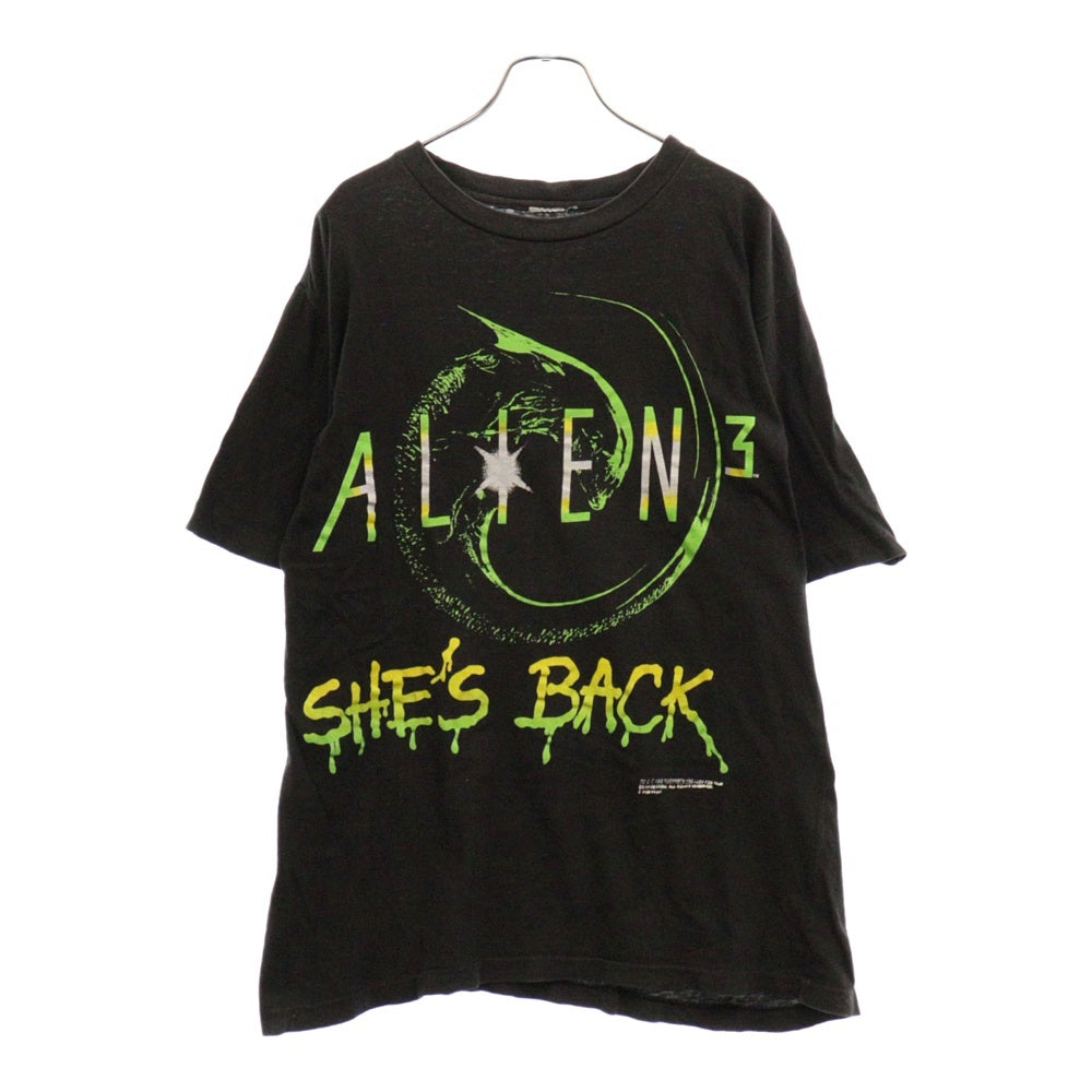 VINTAGE(ヴィンテージ) 90s VINTAGE ALIEN 3 SHE'S BACK ヴィンテージ エイリアン 3 ムービー プリント クルーネック 半袖Tシャツ カットソー ブラック