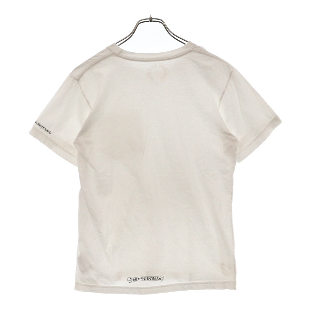 CHROME HEARTS(クロムハーツ) CH T-SHRT 1 ネックロゴプリント クルーネック コットン 半袖Tシャツ カットソー ホワイト