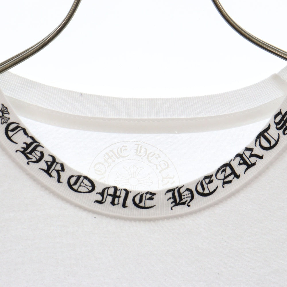 CHROME HEARTS(クロムハーツ) CH T-SHRT 1 ネックロゴプリント クルーネック コットン 半袖Tシャツ カットソー ホワイト