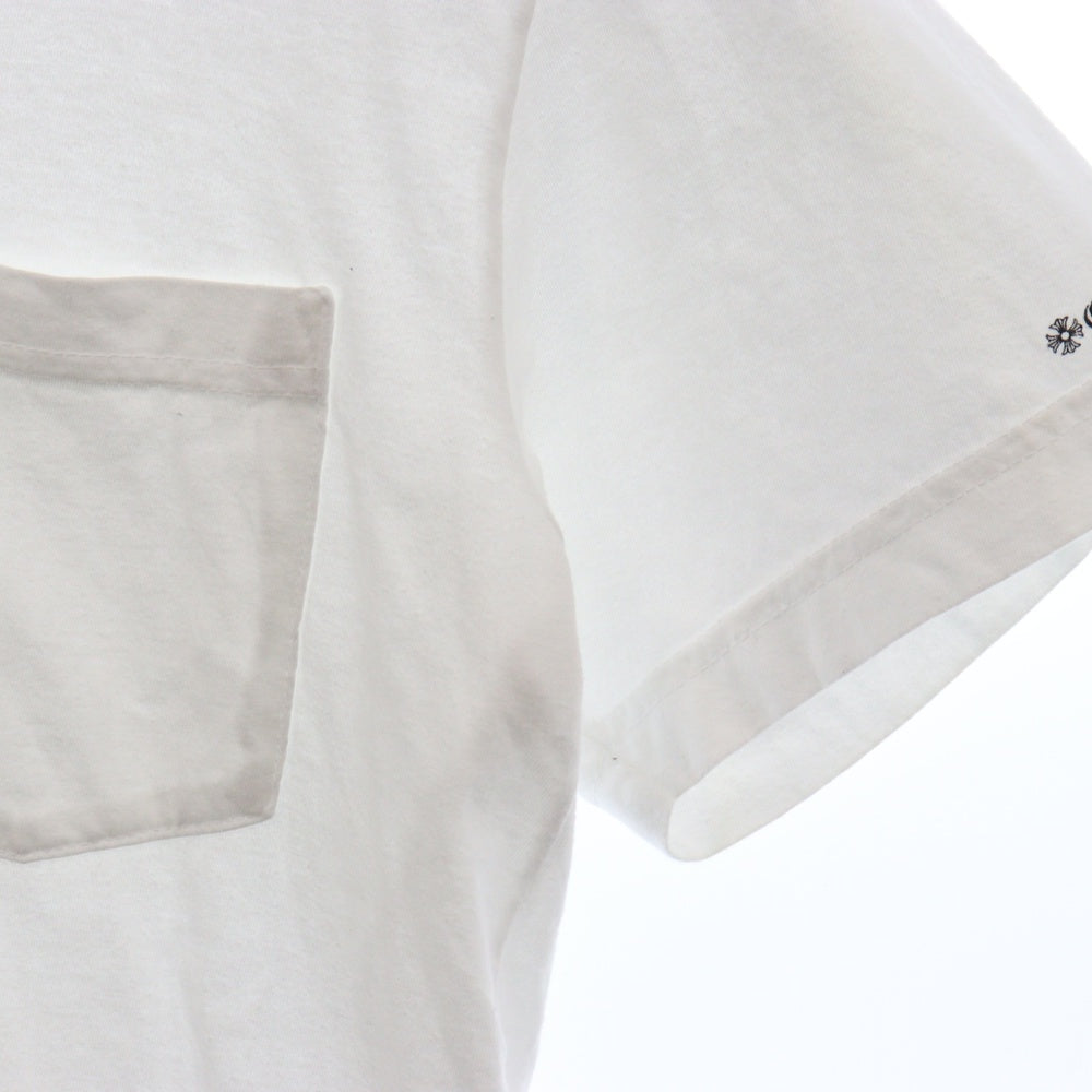 CHROME HEARTS(クロムハーツ) CH T-SHRT 1 ネックロゴプリント クルーネック コットン 半袖Tシャツ カットソー ホワイト