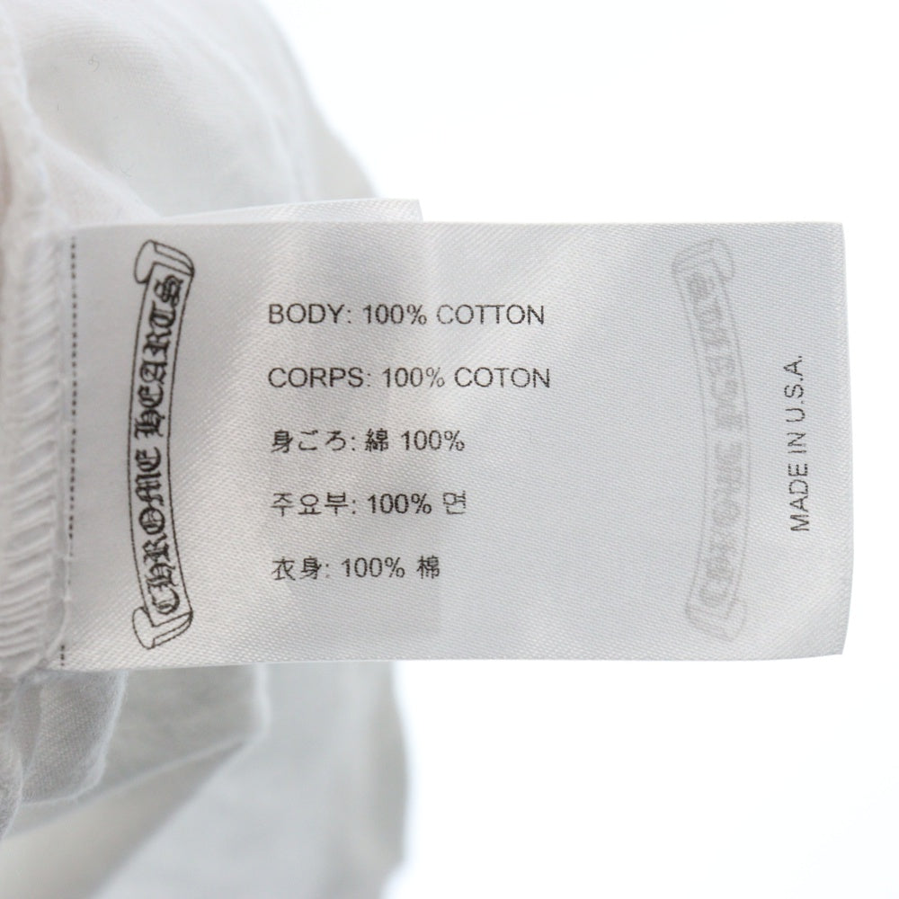 CHROME HEARTS(クロムハーツ) CH T-SHRT 1 ネックロゴプリント クルーネック コットン 半袖Tシャツ カットソー ホワイト