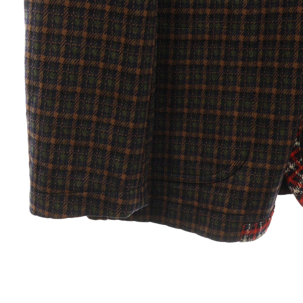MARNI(マルニ) 18AW チェック切り替え 2B テーラードジャケット グリーン/レッド GUMU0004Q0 S23296