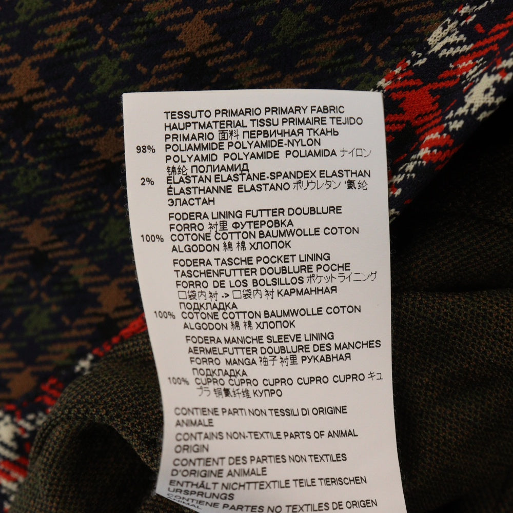 MARNI(マルニ) 18AW チェック切り替え 2B テーラードジャケット グリーン/レッド GUMU0004Q0 S23296
