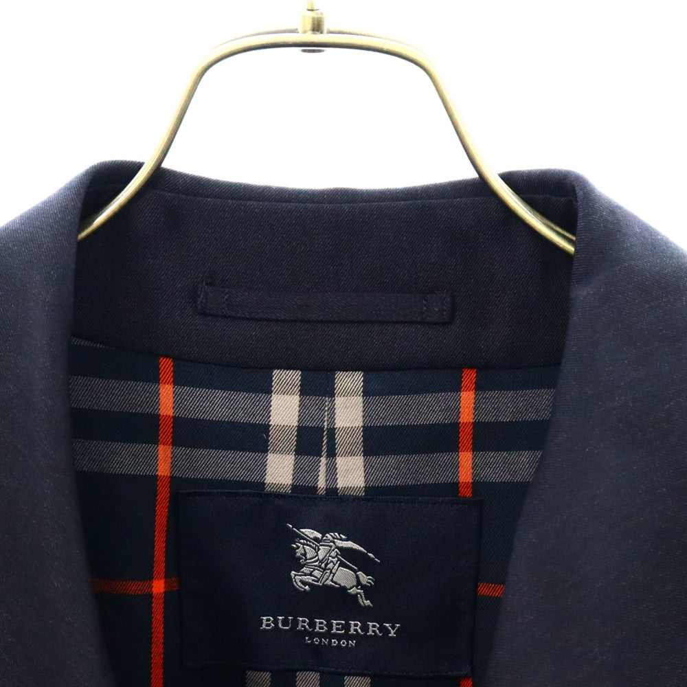 BURBERRY LONDON(バーバリーロンドン) ウール ラグランスリーブ 裏地ノバチェック総柄 ステンカラーコート ネイビー BBC51-180-27