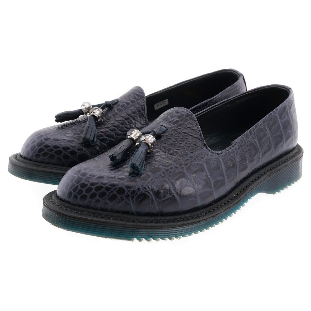 Dr.Martens(ドクターマーチン) タッセルローファー ローカット レザーシューズ 型押し ネイビー レディース MADE IN ENGLAND 15458