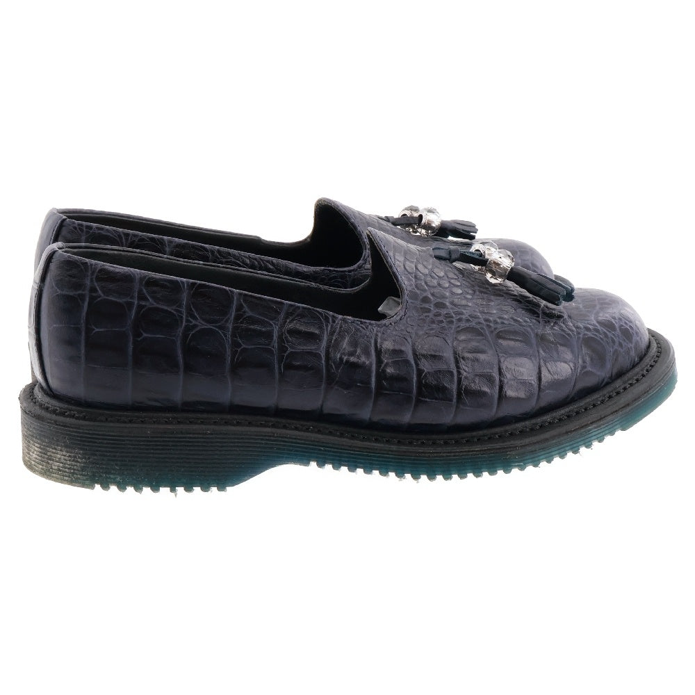 Dr.Martens(ドクターマーチン) タッセルローファー ローカット レザーシューズ 型押し ネイビー レディース MADE IN ENGLAND 15458