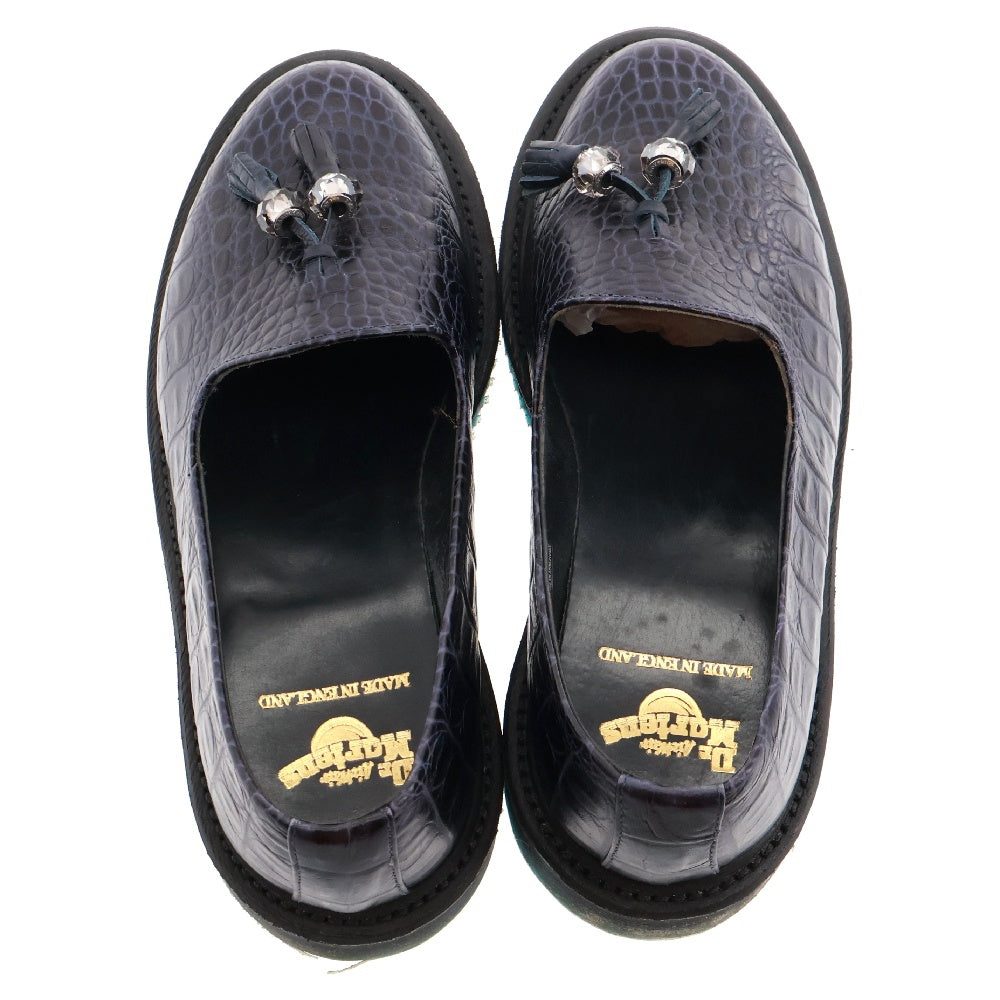 Dr.Martens(ドクターマーチン) タッセルローファー ローカット レザーシューズ 型押し ネイビー レディース MADE IN ENGLAND 15458