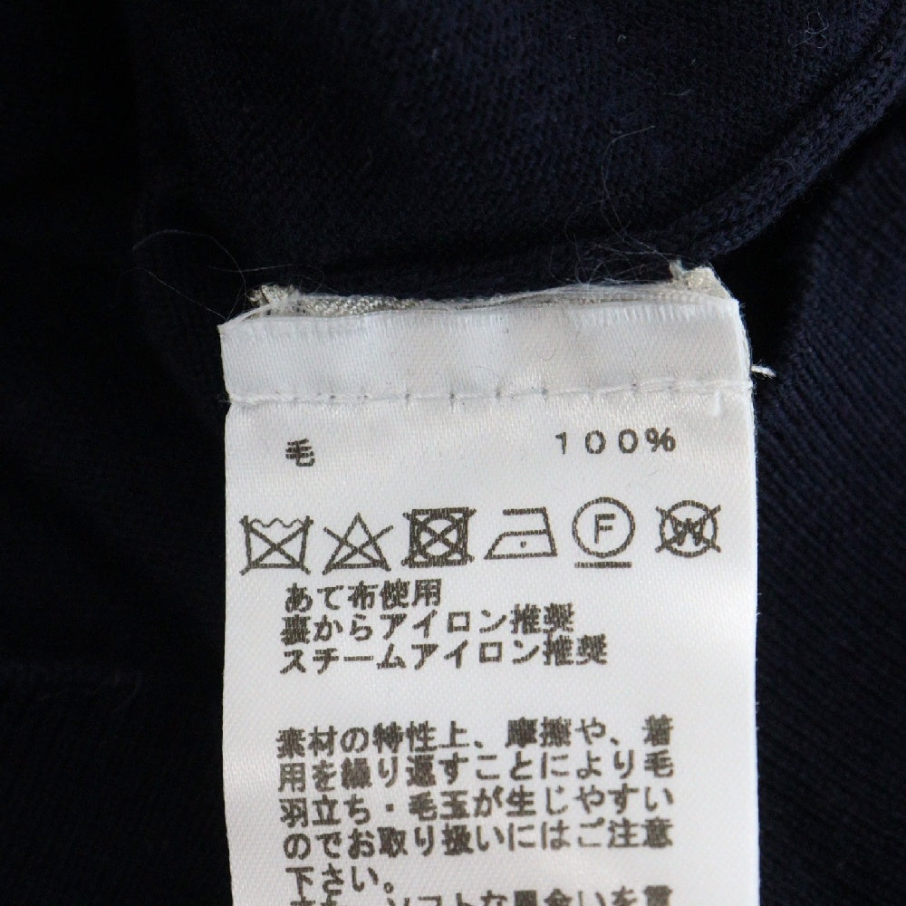 HERMES(エルメス) ハイゲージ ニットポロシャツ 長袖 ネイビー