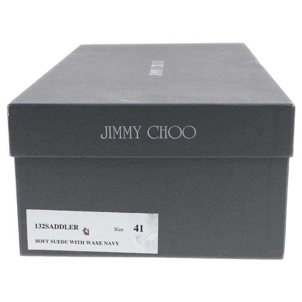 JIMMY CHOO(ジミーチュウ) SOFT SUEDE WITH WAXE ソフト スエード ウィズ ワックス レースアップ ドレスシューズ ローファー ネイビー132SADDLER