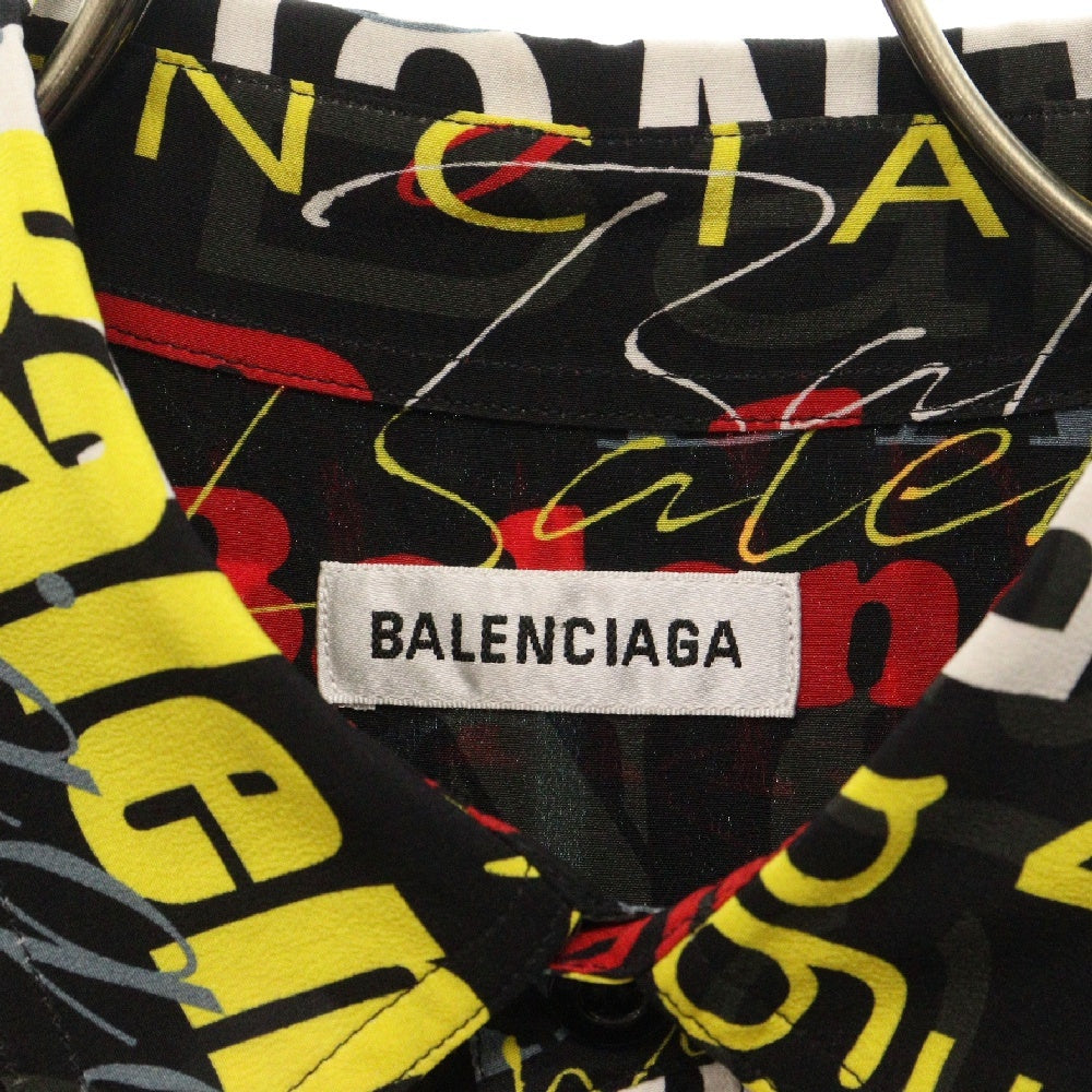 BALENCIAGA(バレンシアガ) 19SS LOGO MULTI マルチカラー ロゴ総柄プリント 半袖シャツ