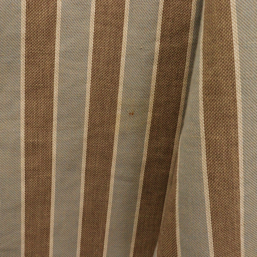 beautiful people(ビューティフルピープル) 18SS REGIMANRAL STRIPE TWO TUCK PANTS ストライプ ツータック リネン混 スラックスパンツ ブラウン/ブルー レディース 1825105007