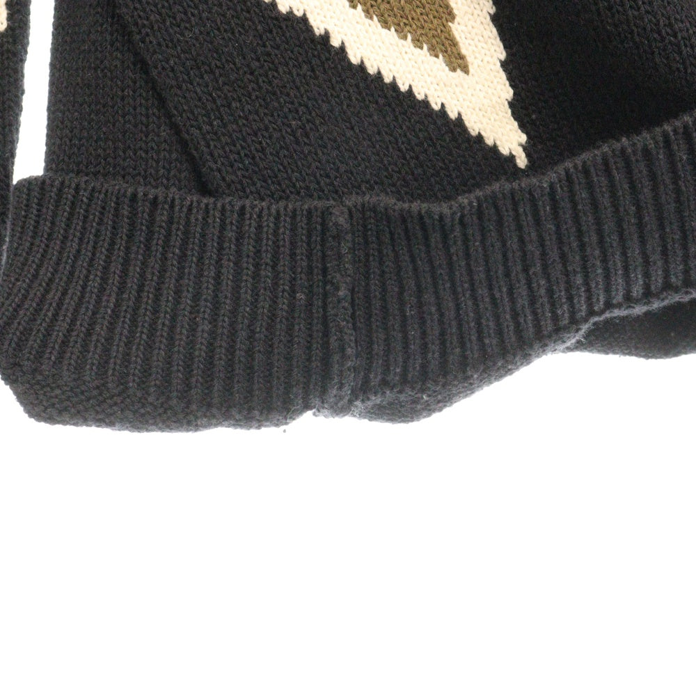 beautiful people(ビューティフルピープル) STAR INTARSIA PULLOVER スター インターシア ニット プルオーバーセーター ブラック/ベージュ レディース 1645210401