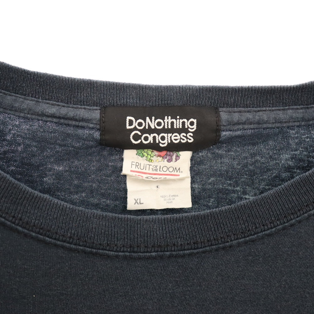 Do Nothing Congress(ドゥー ナッシング コングレス) FASHION COLD WAR ファッション コールド ウォー プリント クルーネック 半袖Tシャツ カットソー ネイビー