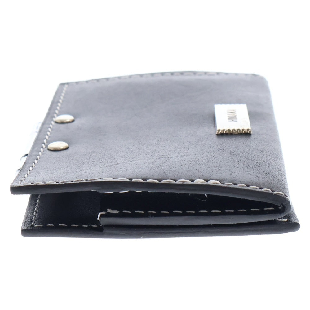 HIDAKA(ヒダカ) HINGE CARD CASE ヒンジ カウレザー カードケース ブラック H01AC32