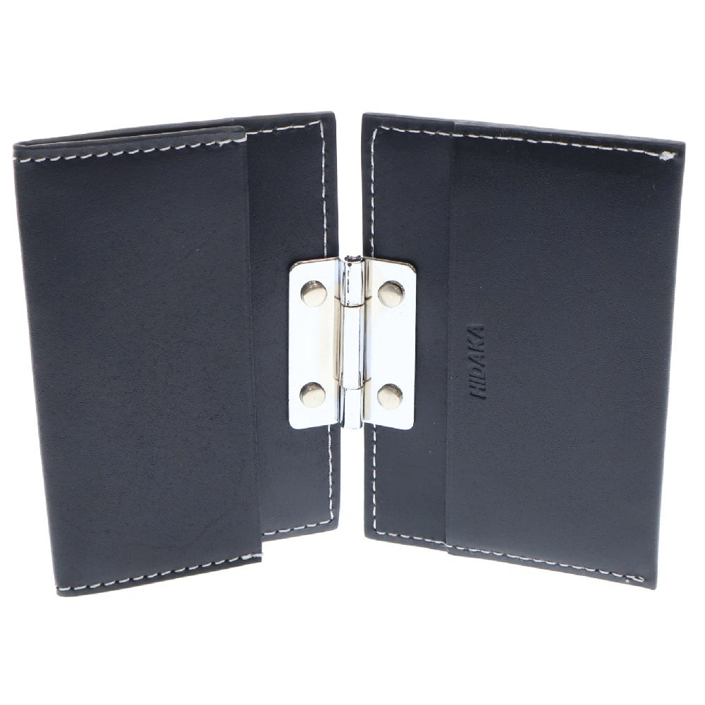 HIDAKA(ヒダカ) HINGE CARD CASE ヒンジ カウレザー カードケース ブラック H01AC32