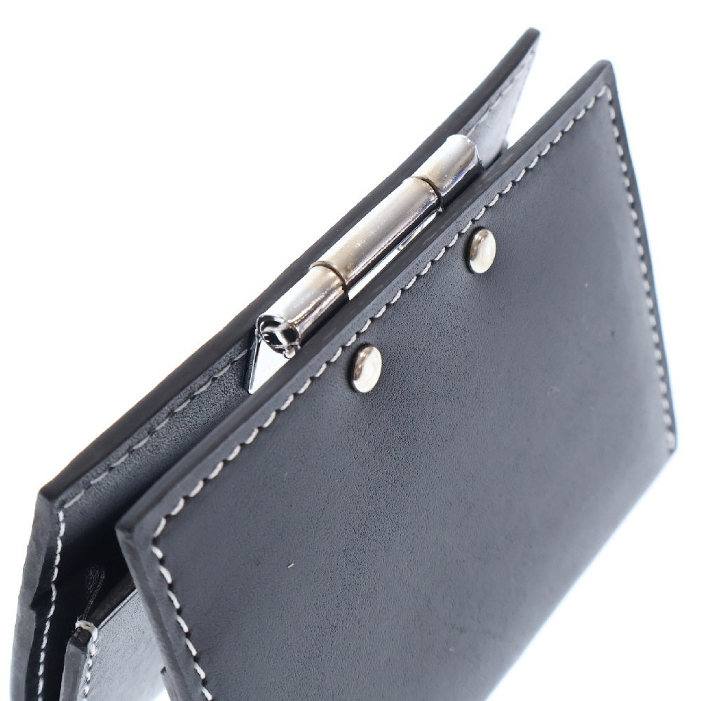 HIDAKA(ヒダカ) HINGE CARD CASE ヒンジ カウレザー カードケース ブラック H01AC32