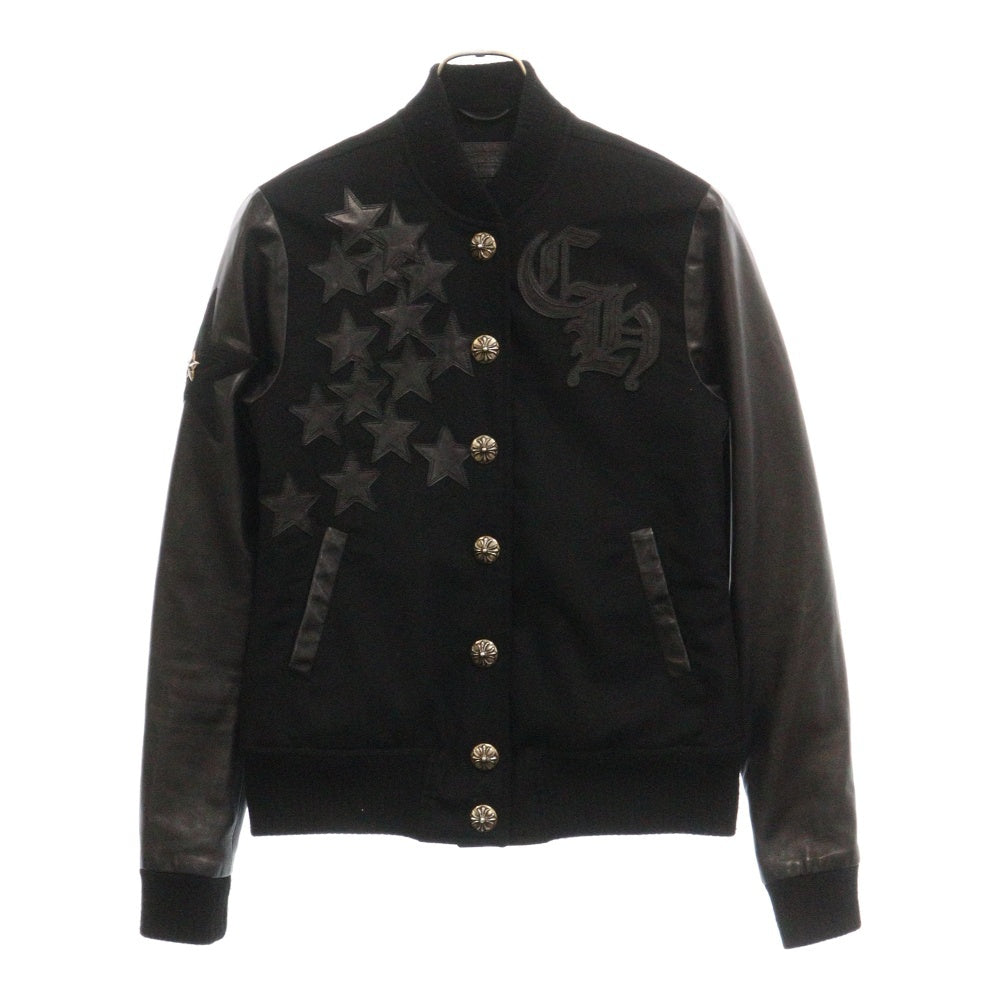 CHROME HEARTS(クロムハーツ) LETTERMAN STAR レターマン クロスボールボタンスターレザーパッチブルゾンジャケット ブラック JVP
