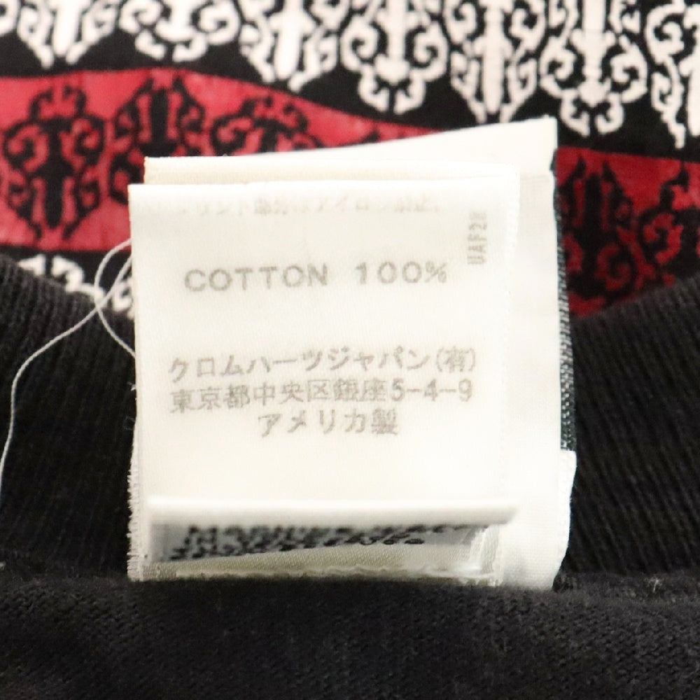 CHROME HEARTS(クロムハーツ) AMERICAN FLAG T-SHIRT アメリカンフラッグ バックプリント フロントポケット クルーネック 半袖Tシャツ カットソー ブラック 2212-304-0664-0930