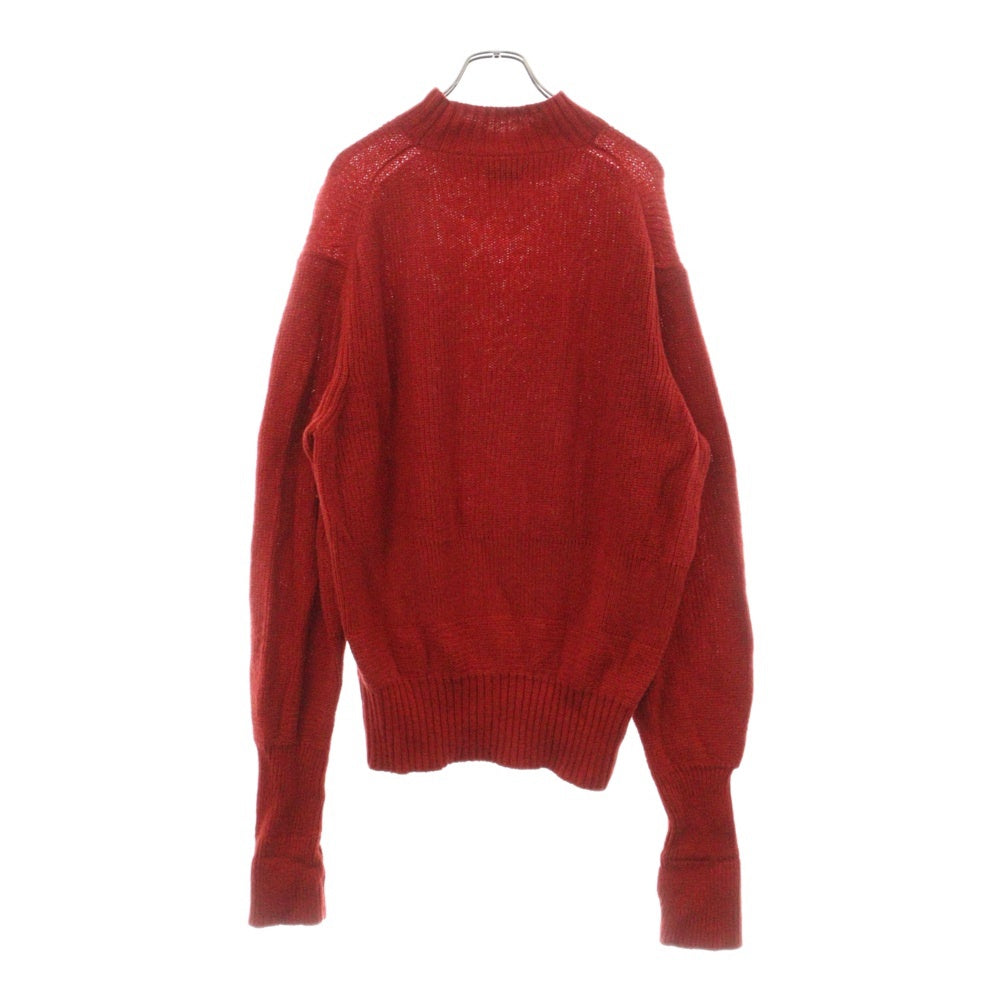 MAATEE&SONS(マーティーアンドサンズ) 23AW 強撚SHETLAND FINELAMB ARMY SWEATER モックネックウールニットセーター レッド MT3303-0124B