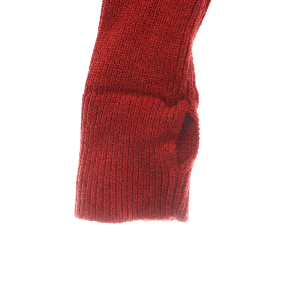 MAATEE&SONS(マーティーアンドサンズ) 23AW 強撚SHETLAND FINELAMB ARMY SWEATER モックネックウールニットセーター レッド MT3303-0124B