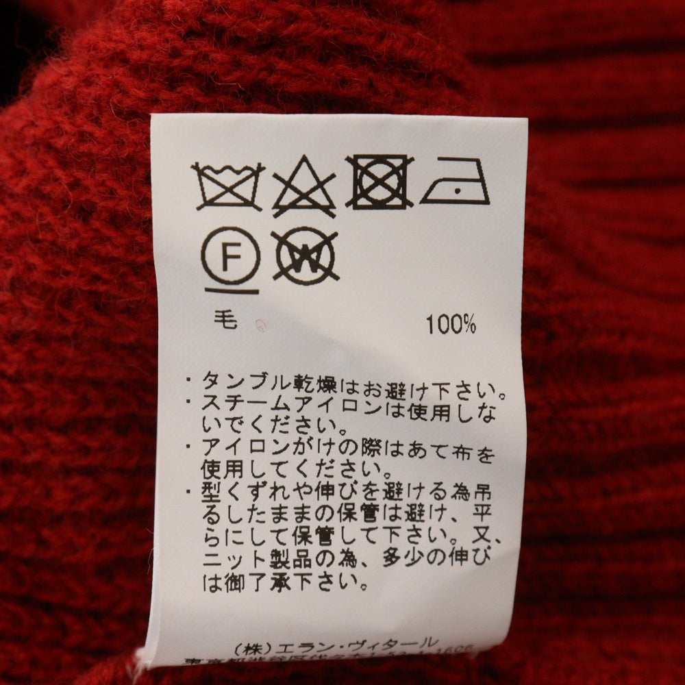 MAATEE&SONS(マーティーアンドサンズ) 23AW 強撚SHETLAND FINELAMB ARMY SWEATER モックネックウールニットセーター レッド MT3303-0124B
