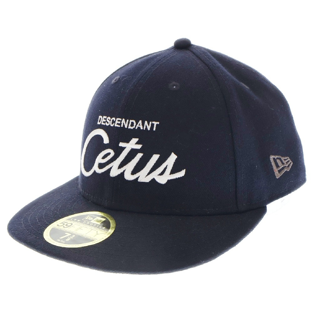 DESCENDANT(ディセンダント) ×NEW ERA LP 59FIFTY ニューエラ Cetusロゴ刺繍 UNDER THE CURRENT アンダーザカレント 6パネル ベースボールキャップ 帽子 ネイビー 212NEDS-HT01