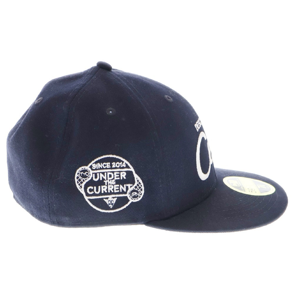 DESCENDANT(ディセンダント) ×NEW ERA LP 59FIFTY ニューエラ Cetusロゴ刺繍 UNDER THE CURRENT アンダーザカレント 6パネル ベースボールキャップ 帽子 ネイビー 212NEDS-HT01