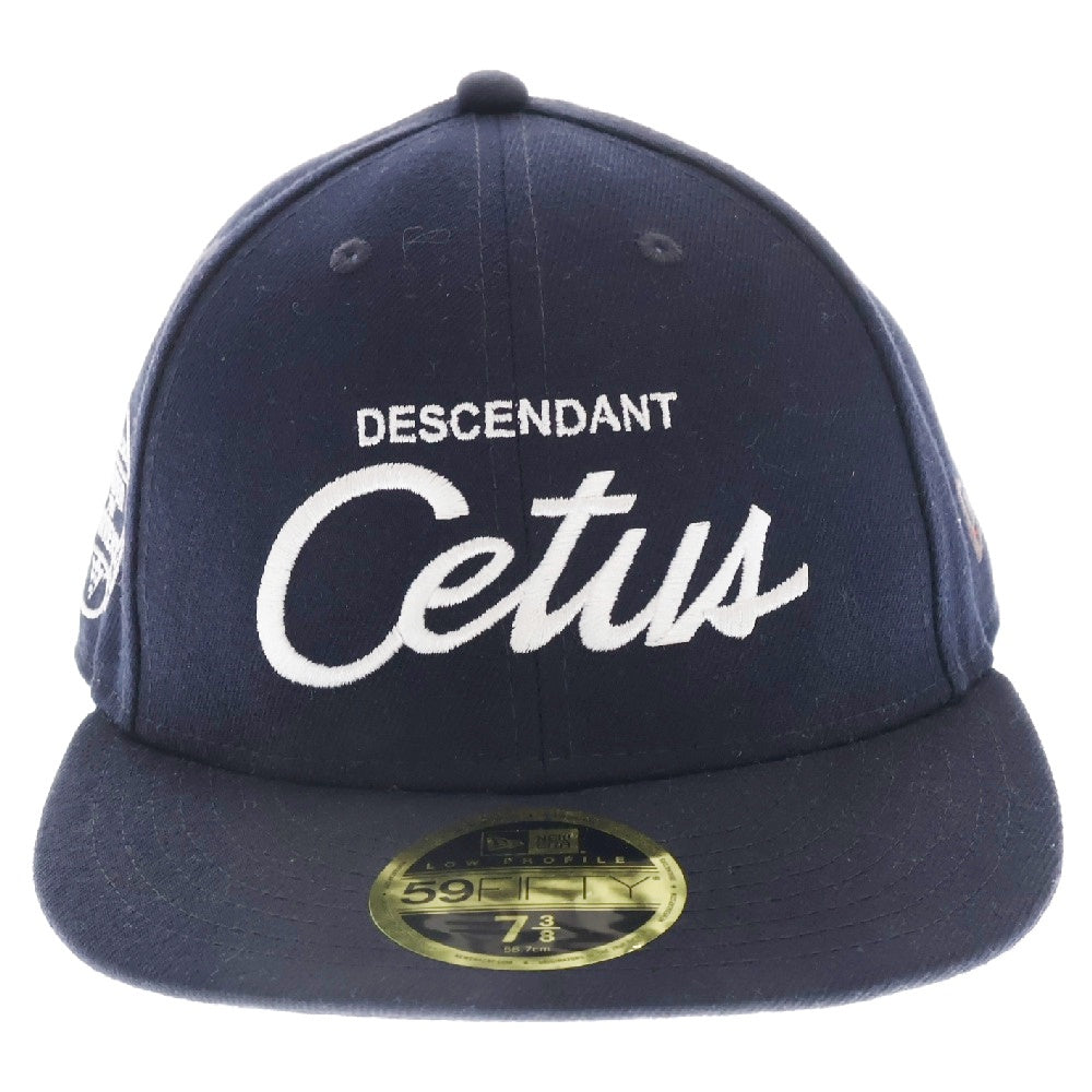 DESCENDANT(ディセンダント) ×NEW ERA LP 59FIFTY ニューエラ Cetusロゴ刺繍 UNDER THE CURRENT アンダーザカレント 6パネル ベースボールキャップ 帽子 ネイビー 212NEDS-HT01