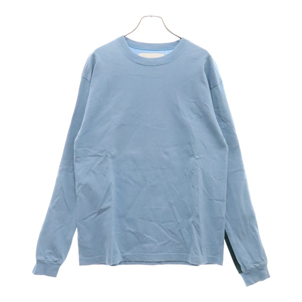 RAVENIK(レイヴニック) 異素材切り替え アームデザイン クルーネック ロングスリーブ 長袖Tシャツ カットソー ライトブルー