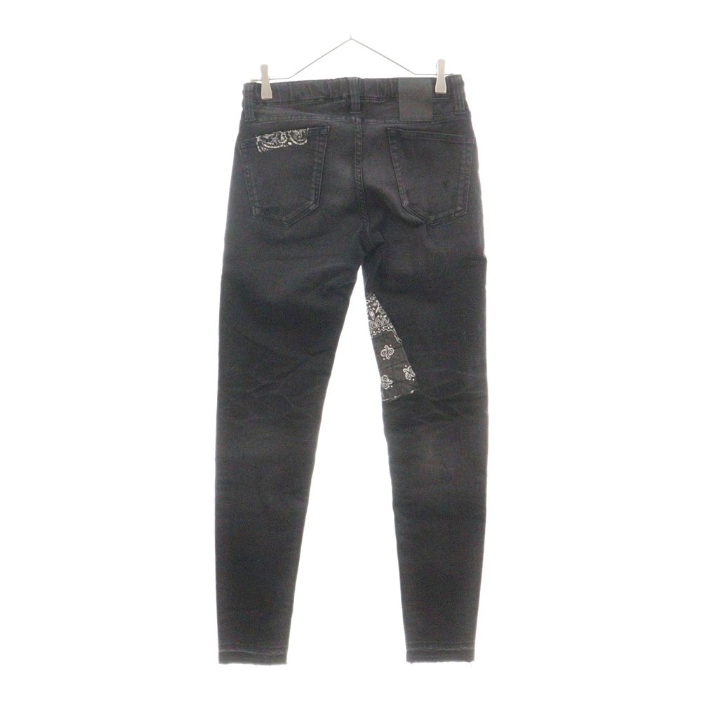 BIGJOHN(ビッグジョン) ×SURT TAPERED SLIM JOGGER サート バンダナパッチワーク コットン テーパード スリム ジョガーパンツ ブラック MXSR01M