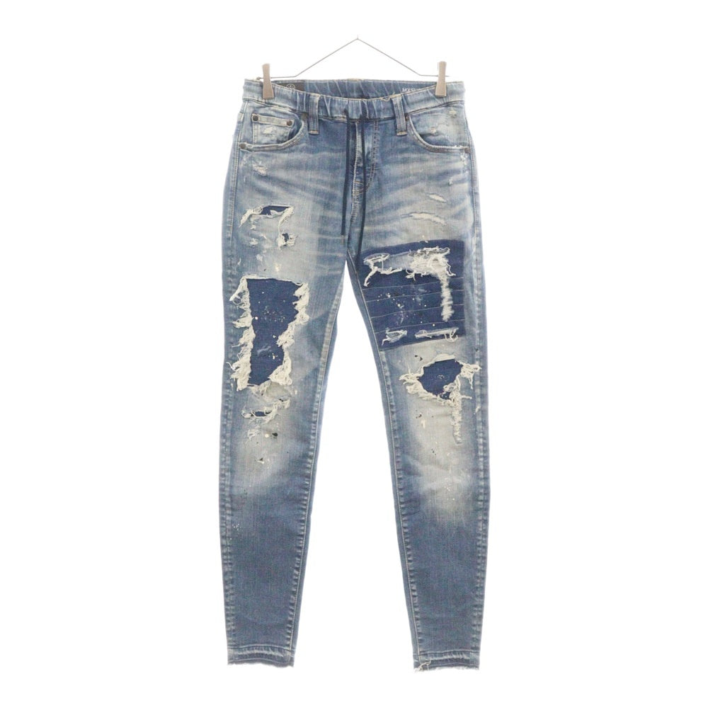 BIG JOHN(ビッグジョン) ×SURT TAPERED SLIM JOGGER ダメージ 加工 コットン テーパード スリム ジョガーパンツ インディゴ MXSR01M