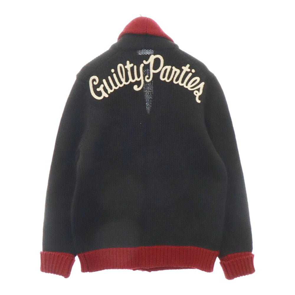 WACKO MARIA(ワコマリア) 10AW ウールショールカラー バック刺繍 ニット カーディガン ブラック 10AW-KNT-16