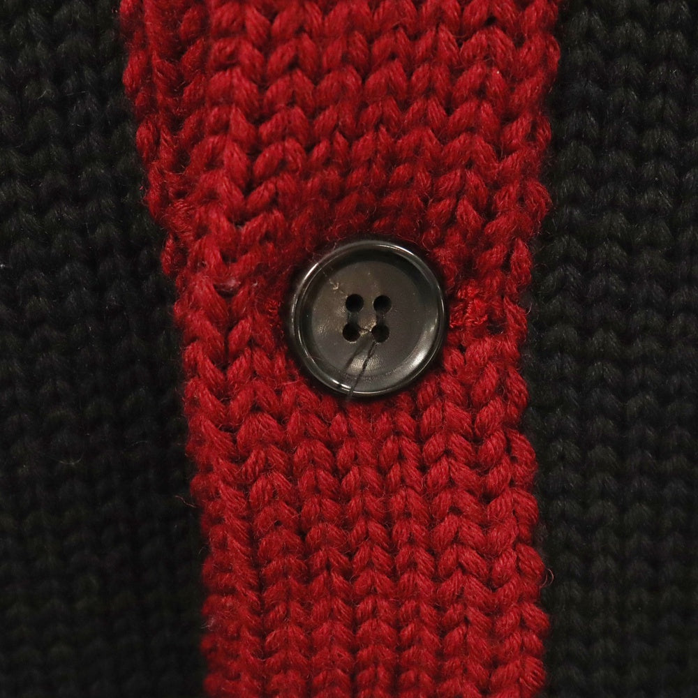 WACKO MARIA(ワコマリア) 10AW ウールショールカラー バック刺繍 ニット カーディガン ブラック 10AW-KNT-16