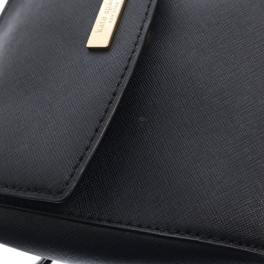 Kate Spade(ケイトスペード) Laurel Way Alisanne Satchel ロゴプレート付レザーショルダーバッグ ハンド ブラック レディース