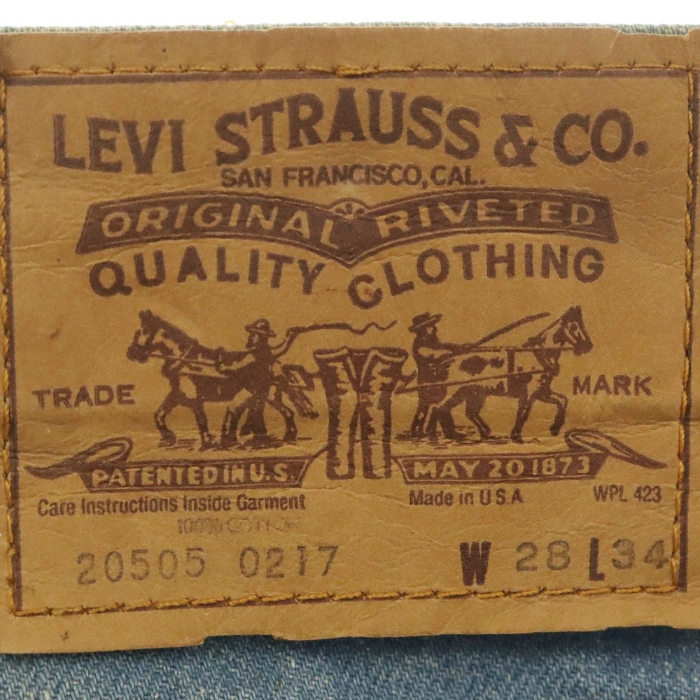 Levi's(リーバイス) 80S VINTAGE ヴィンテージ 20505-0217 USA製 ボタン裏刻印235 スモールe オレンジタグ ジップフライ ストレート デニムパンツ インディゴ