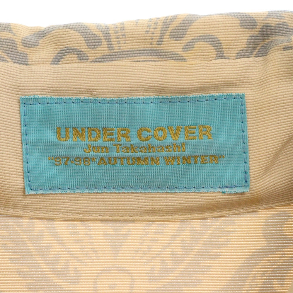 UNDERCOVER(アンダーカバー) 97-98AW 変形パターン レーヨン 総柄 長袖シャツ ベージュ/ブルー UC-7W-BL-04