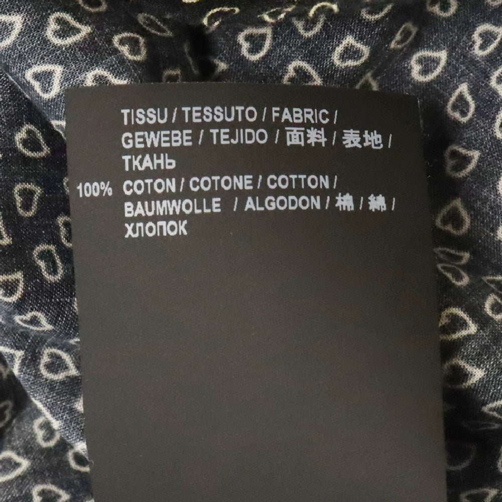 SAINT LAURENT PARIS(サンローランパリ) ハート柄 長袖ボタンダウンシャツ ブラック 564172 Y242V
