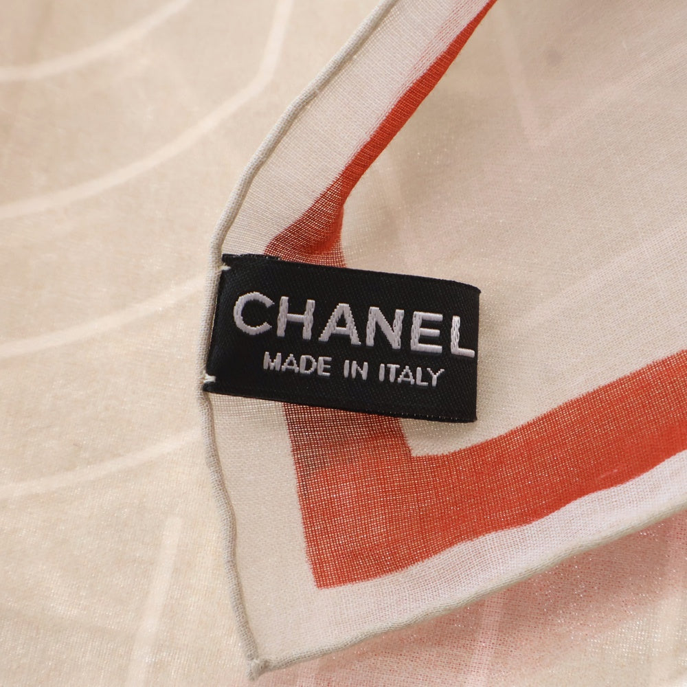 CHANEL(シャネル) ロゴデザインコットン大判スカーフ ベージュ