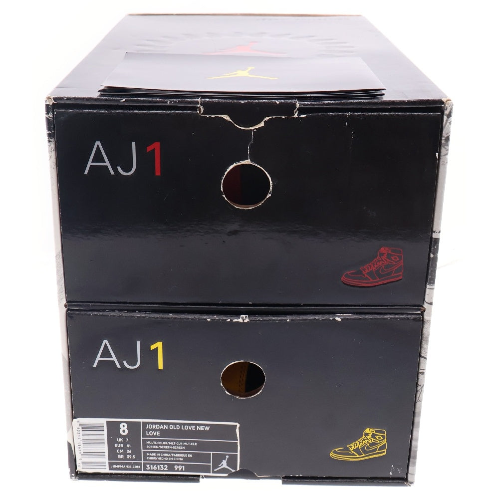 NIKE(ナイキ) 【観賞用 2007年】AIR JORDAN 1 MID Beginning Moments Pack OLD LOVE NEW LOVE エアジョーダンワンミッドカットスニーカー US8/26cm 316132ー991
