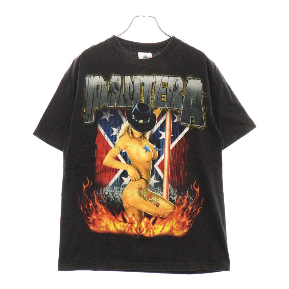 VINTAGE(ヴィンテージ) 00S VINTAGE PANTERA 2001 REINVENTING TEE ヴィンテージ TOUR CHAMPタグ パンテラ プリント 半袖Tシャツ カットソー ブラック